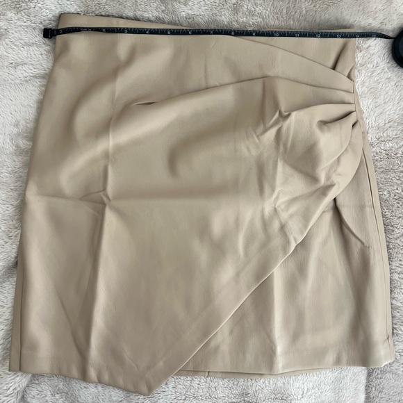 Mango Vegan Leather Wrap Mini Skirt - Picture 3 of 3